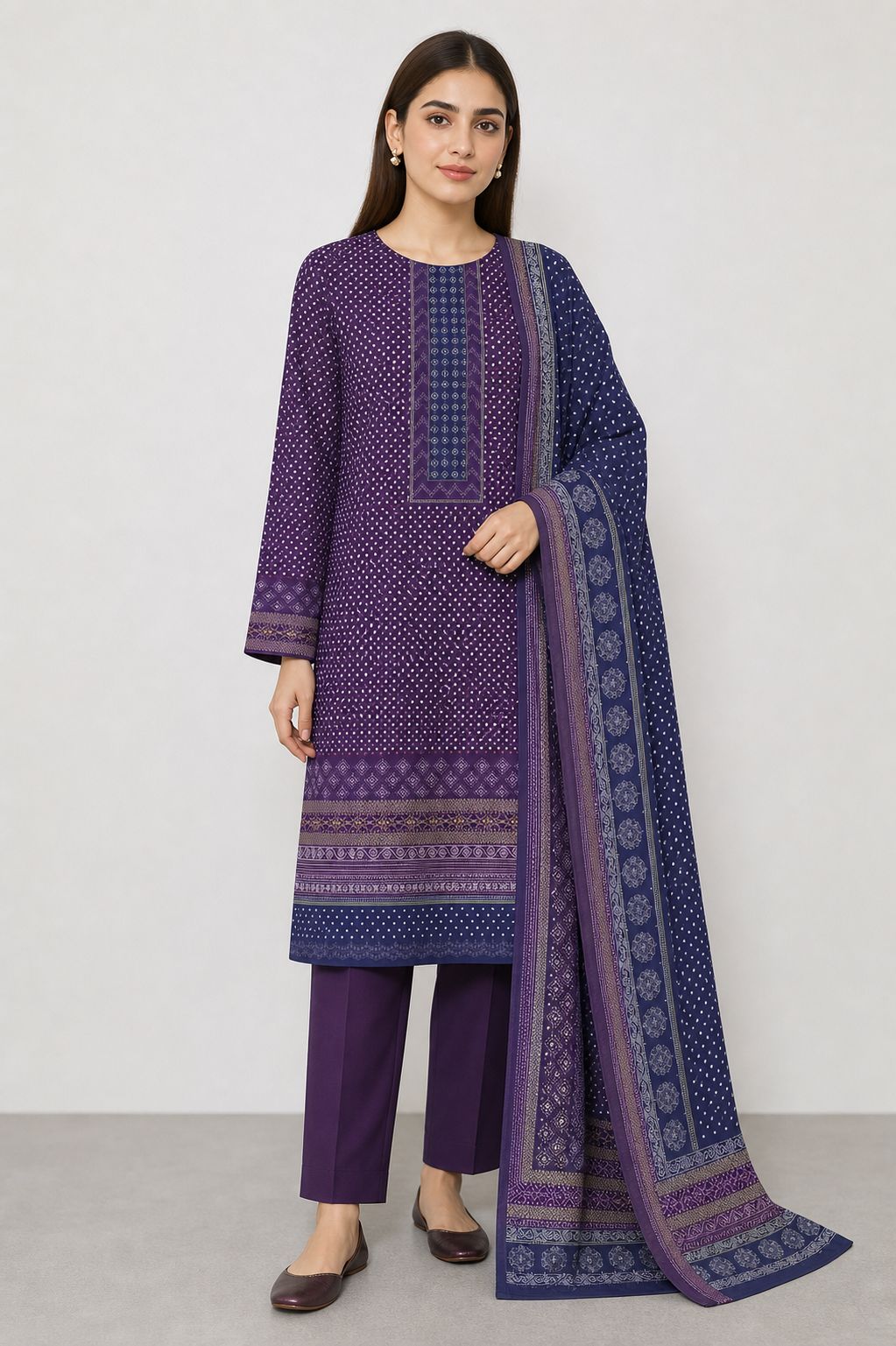 Regal Amethyst - D-1016 Premium Linen 3 Piece Suit